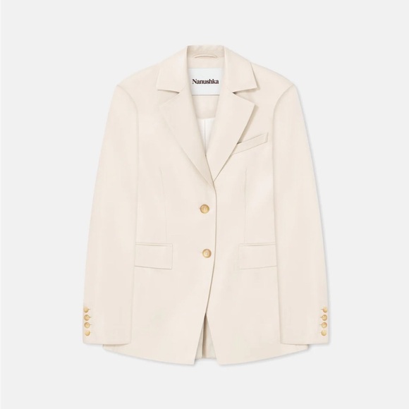 Nanushka blazer Vegan leather Beige NEW with tag - Picture 9 of 9